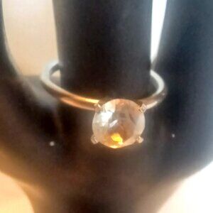 1950's Vintage UNCAS Silver Aniversary Engagement Solitaire CZ Ring sz 8.25